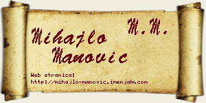 Mihajlo Manović vizit kartica
